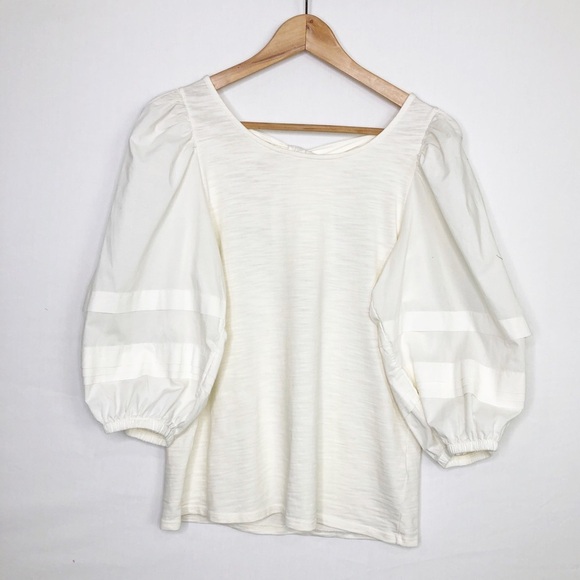 Nation, LTD cream, puff sleeve top - Picture 2 of 10